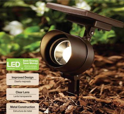 Energizer 2 Pack Spot Light Solar 45-Lumen Metal Outdoor Waterproof LED Landscape - Outdoor Solar Outlet