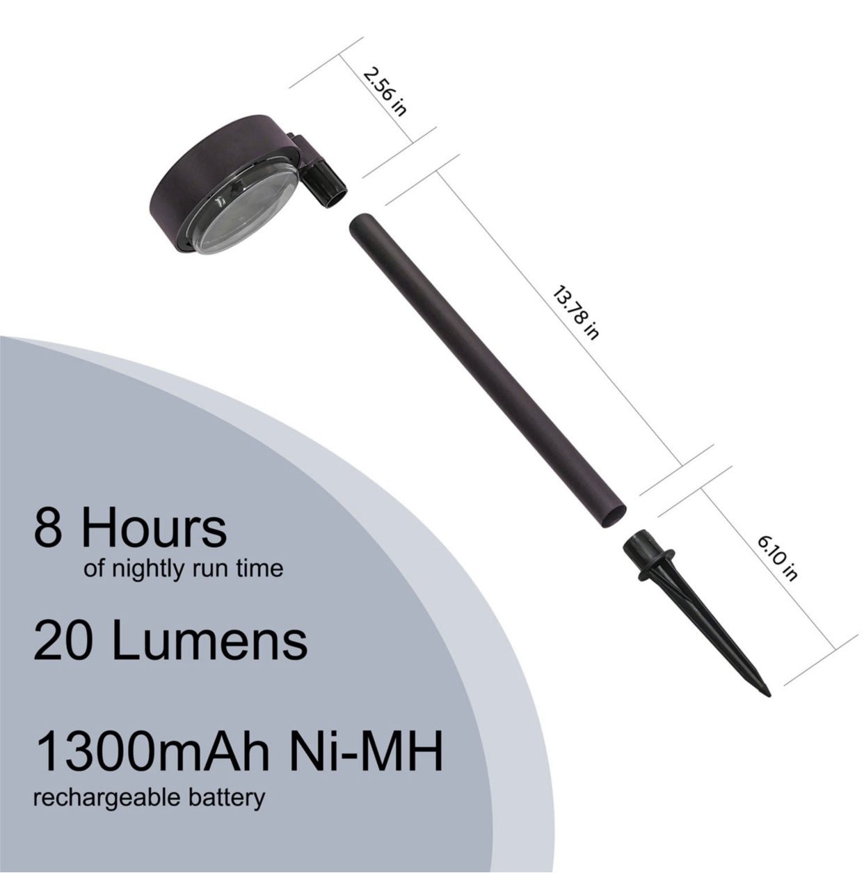 Energizer 20 Lumen Set of 4 Down light Aluminum Solar Pathway Lights - Outdoor Solar Outlet