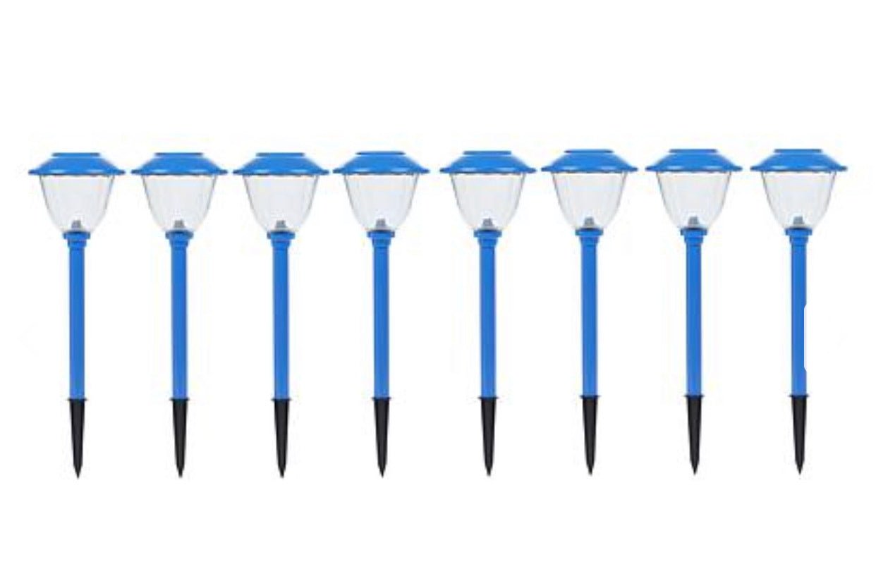 Energizer 8 Pack Solar Pathway Lights Outdoor-Stainless Steel(Blue) - Outdoor Solar Outlet