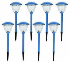 Energizer 8 Pack Solar Pathway Lights Outdoor-Stainless Steel(Blue) - Outdoor Solar Outlet