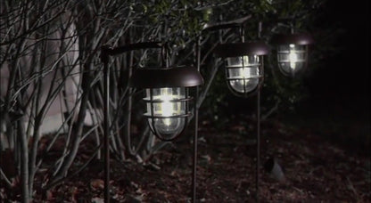 Energizer LED Solar Hanging Lights Shepherds Hook Metal Pole (Set of 4) - Outdoor Solar Outlet