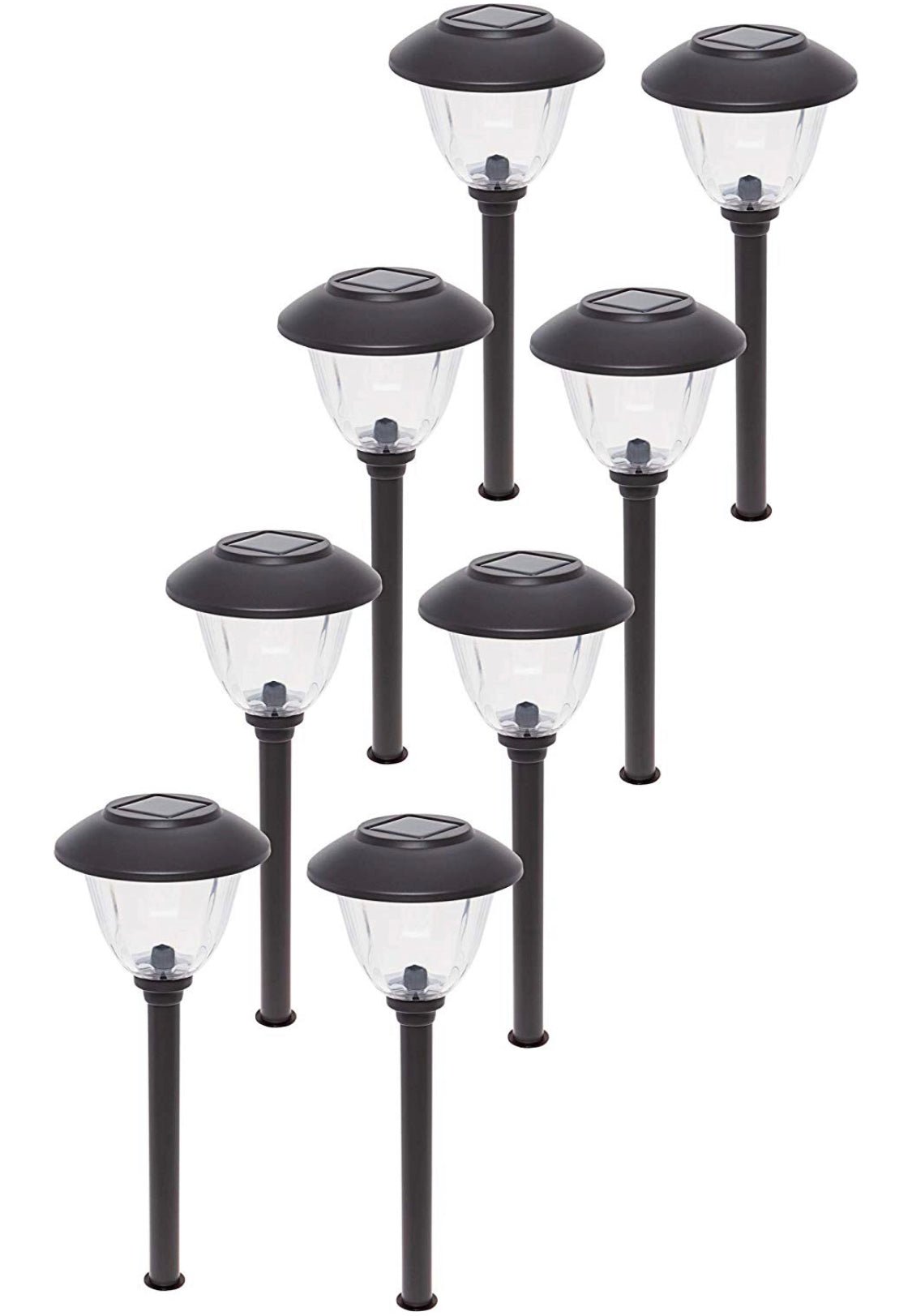 Energizer Solar Outdoor Pathway Lights Stainless Steel And Glass LED Lights- 8 Pack - Outdoor Solar Outlet
