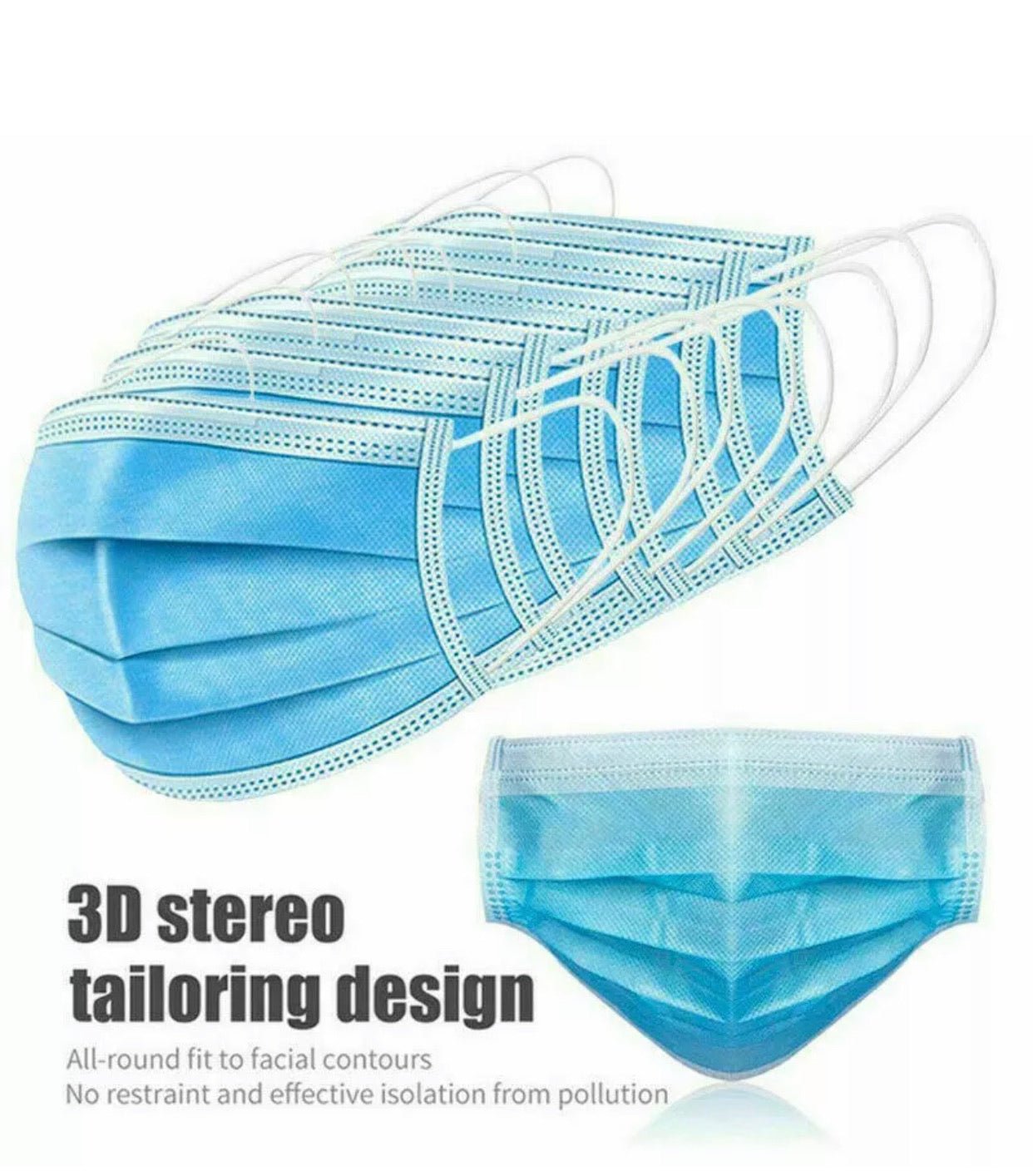 FDA Approved Protective Face Mask 3-Layers 50/100/200pcs - Outdoor Solar Outlet