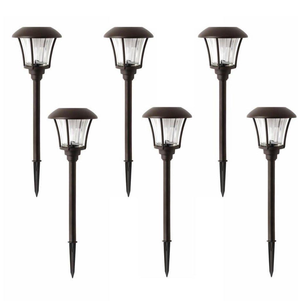 Hampton Bay Solar Pathway Light LED Landscape 10 Lumens Bronze (8-Pack) - Outdoor Solar Outlet