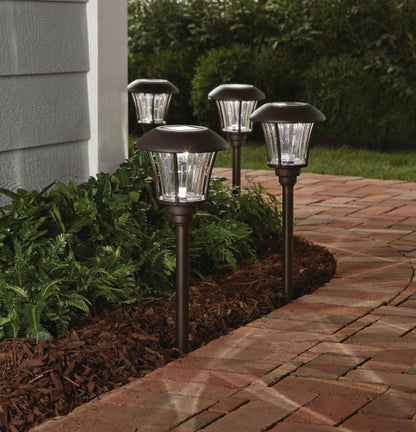 Hampton Bay Solar Pathway Light LED Landscape 10 Lumens Bronze (8-Pack) - Outdoor Solar Outlet