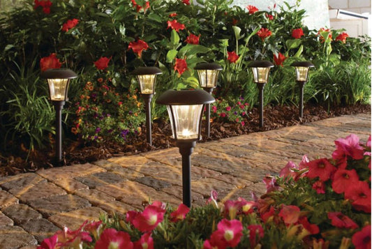 Hampton Bay Solar Pathway Light LED Landscape 10 Lumens Bronze (8-Pack) - Outdoor Solar Outlet