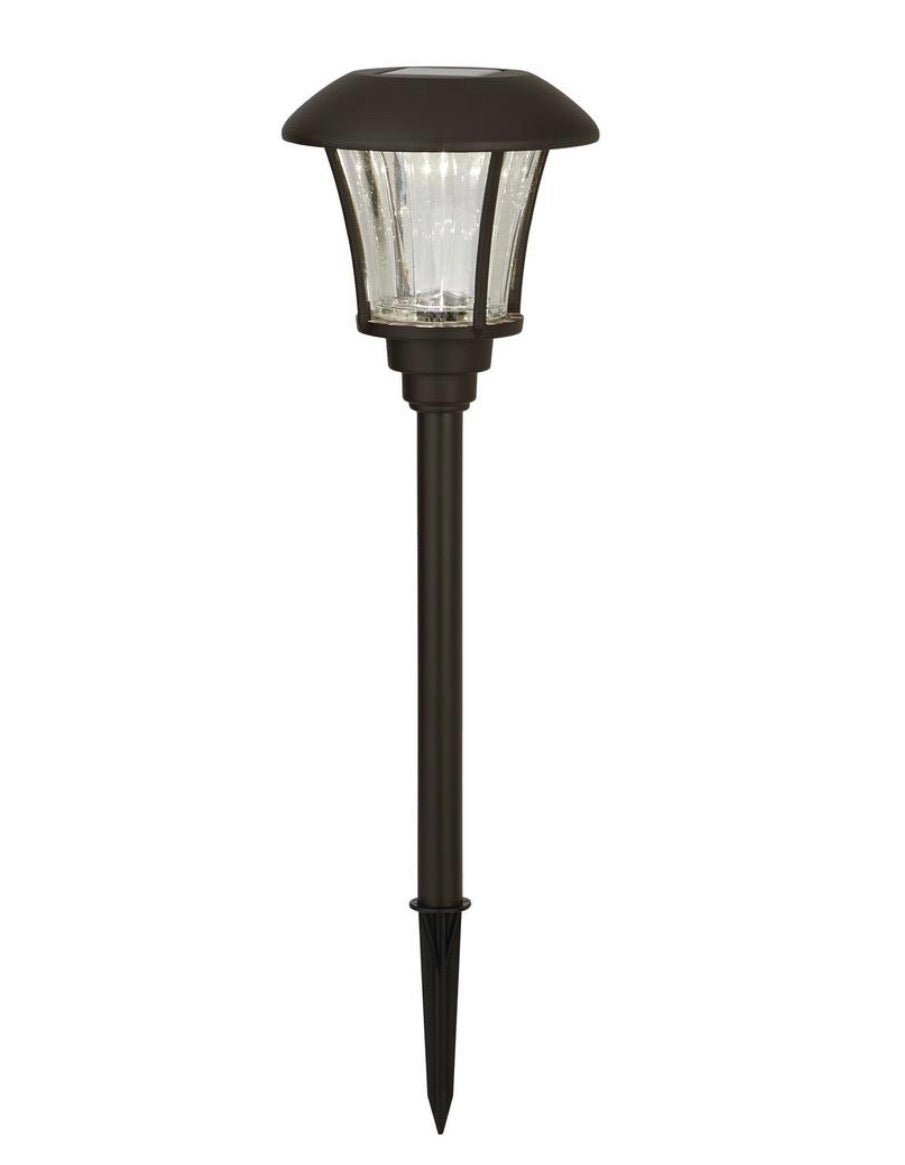 Hampton Bay Solar Pathway Light LED Landscape 10 Lumens Bronze (8-Pack) - Outdoor Solar Outlet
