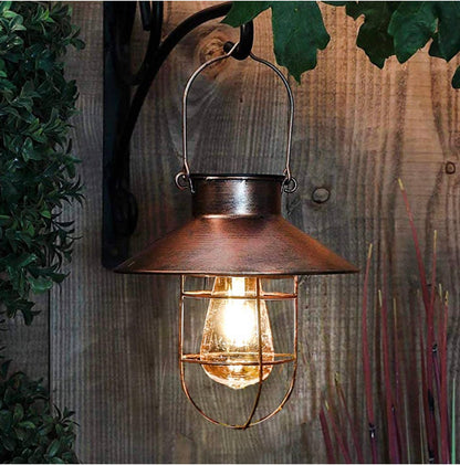 Hanging Solar Lantern with Shepherd Hook 31 Inch - Outdoor Solar Outlet