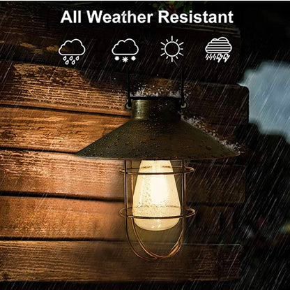 Hanging Solar Lantern with Shepherd Hook 31 Inch - Outdoor Solar Outlet
