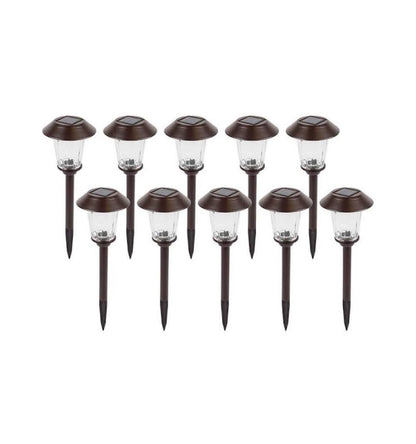 High-End Solar LED Pathway Lights Glass And Stainless Steel (10-Pack) - Outdoor Solar Outlet