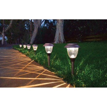 High-End Solar LED Pathway Lights Glass And Stainless Steel (10-Pack) - Outdoor Solar Outlet