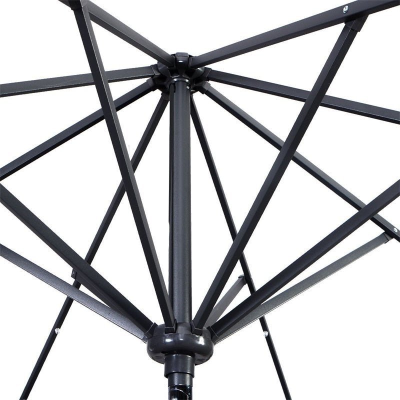 High Quality 10 Ft Patio Solar Umbrella with Crank Solar-powered LED Lights 8 Firm UV Protective Outdoor Patio Beach Umbrella - Outdoor Solar Outlet