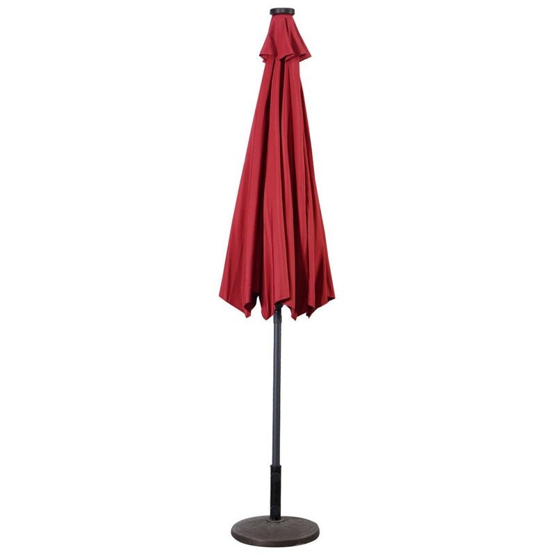 High Quality 10 Ft Patio Solar Umbrella with Crank Solar-powered LED Lights 8 Firm UV Protective Outdoor Patio Beach Umbrella - Outdoor Solar Outlet