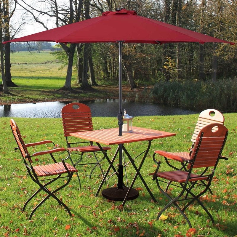 High Quality 10 Ft Patio Solar Umbrella with Crank Solar-powered LED Lights 8 Firm UV Protective Outdoor Patio Beach Umbrella - Outdoor Solar Outlet