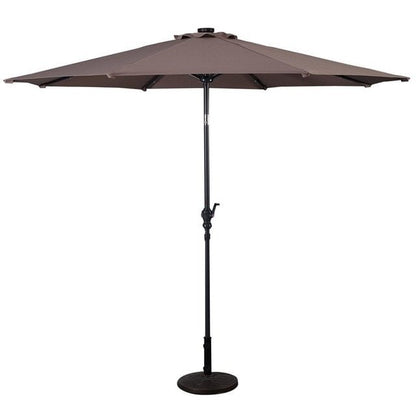 High Quality 10 Ft Patio Solar Umbrella with Crank Solar-powered LED Lights 8 Firm UV Protective Outdoor Patio Beach Umbrella - Outdoor Solar Outlet