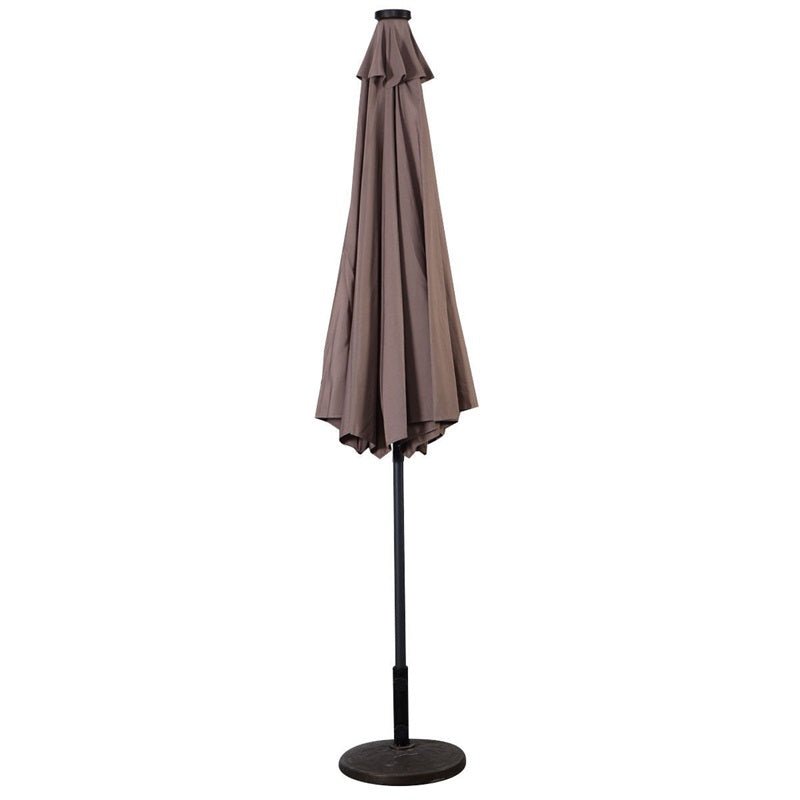 High Quality 10 Ft Patio Solar Umbrella with Crank Solar-powered LED Lights 8 Firm UV Protective Outdoor Patio Beach Umbrella - Outdoor Solar Outlet
