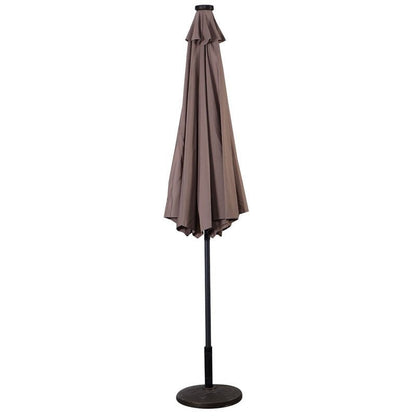 High Quality 10 Ft Patio Solar Umbrella with Crank Solar-powered LED Lights 8 Firm UV Protective Outdoor Patio Beach Umbrella - Outdoor Solar Outlet