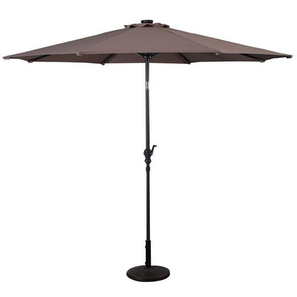 High Quality 10 Ft Patio Solar Umbrella with Crank Solar-powered LED Lights 8 Firm UV Protective Outdoor Patio Beach Umbrella - Outdoor Solar Outlet