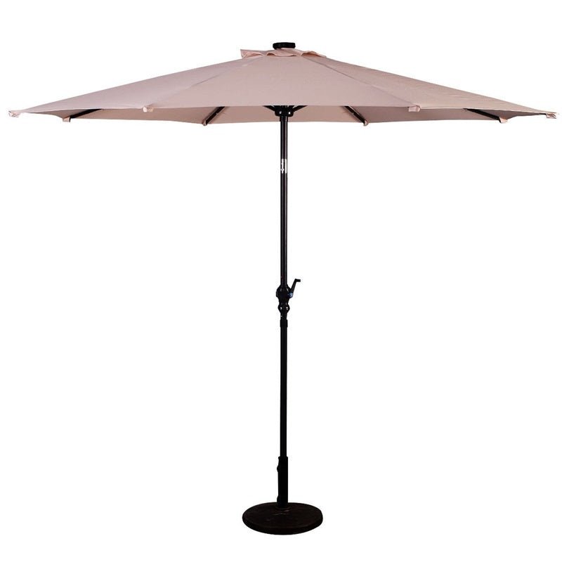 High Quality 10 Ft Patio Solar Umbrella with Crank Solar-powered LED Lights 8 Firm UV Protective Outdoor Patio Beach Umbrella - Outdoor Solar Outlet