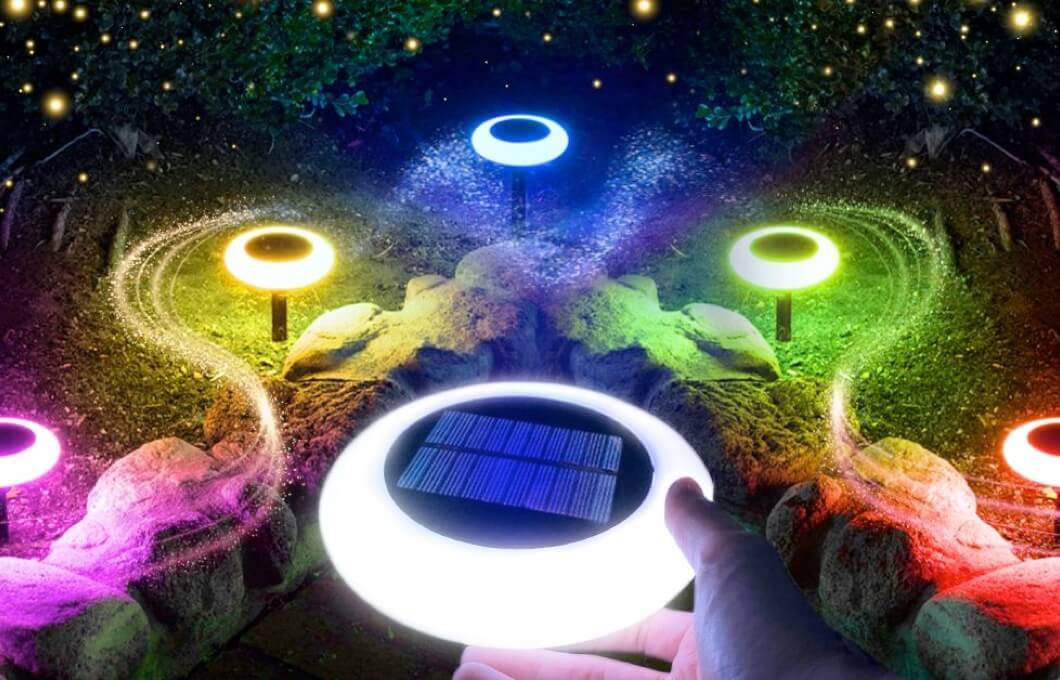 Colorize Solar Lights Color Change Ring Lights In-Ground 6 Pack