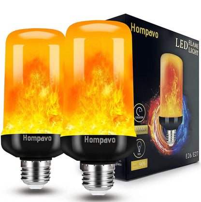 SmartYard LED Flame Light Bulb, 4 Modes Flickering Light Bulbs with Upside Down Effect (4-Pack)
