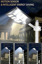 Load image into Gallery viewer, Large Solar Street Lights 800W Dusk to Dawn Outdoor Lamp Motion Sensor, 50000LM Super Bright Light for Street with Remote Control