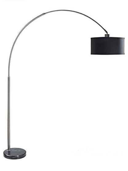 Arc Floor Lamp with Unique Hanging Drum - Arching Over The Couch