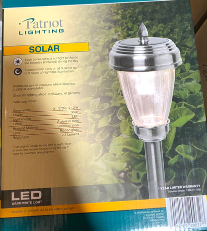 Patriot Lighting Kingston Pathway Solar Lights Stainless Still (12-Pack)