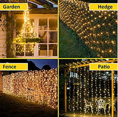 2PK Solar String Lights Outdoor Copper Wire, Waterproof Solar Fairy Lights with 8 Lighting Modes