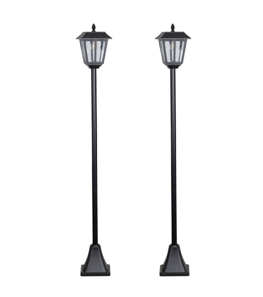 SmartYard Solar Post Lamp Set, Warm White Vintage Light (2-Pack)