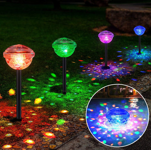 Ultra Luma Lights Solar 8 Colors Outdoor Solar Pathway Lights- LED Colorful Decorative Waterproof -4 Pack