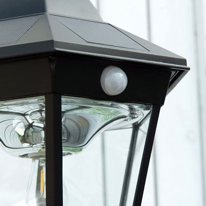 SmartYard 77" Solar Lamp Post Light, Waterproof Aluminum And Glass Outdoor Vintage Post Lamp