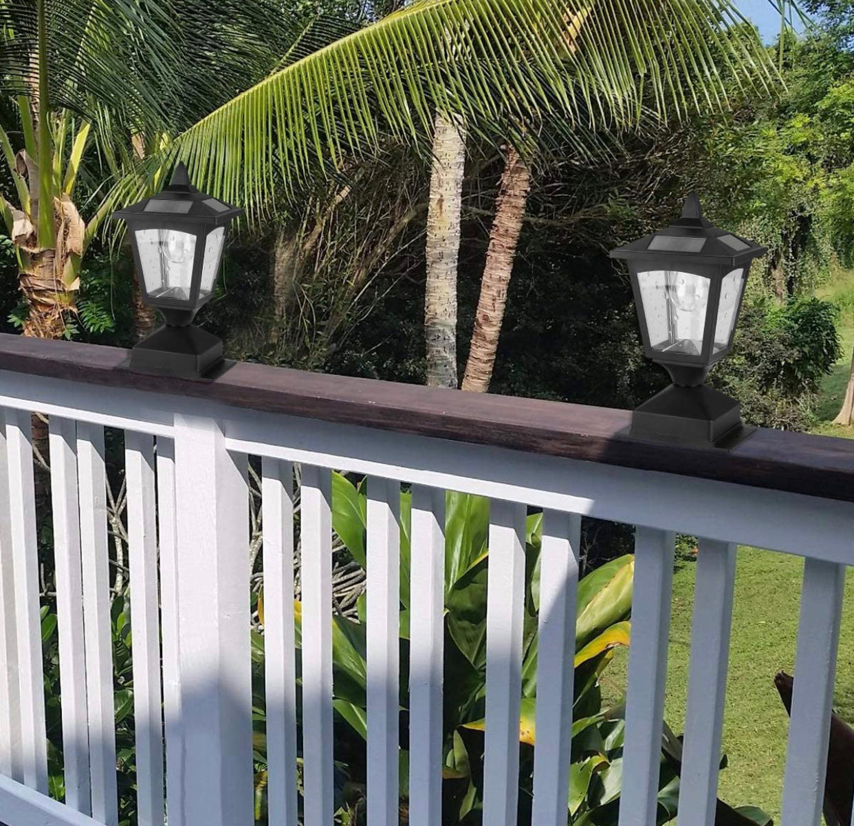 SmartYard Solar Post Cap Lights Outdoor for Wood Fence Posts Pathway, Deck, Pack of 2