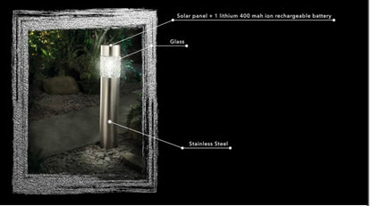 Living Accents Stainless Steel Solar Powered LED Bollard Pathway  Light -15 Pack