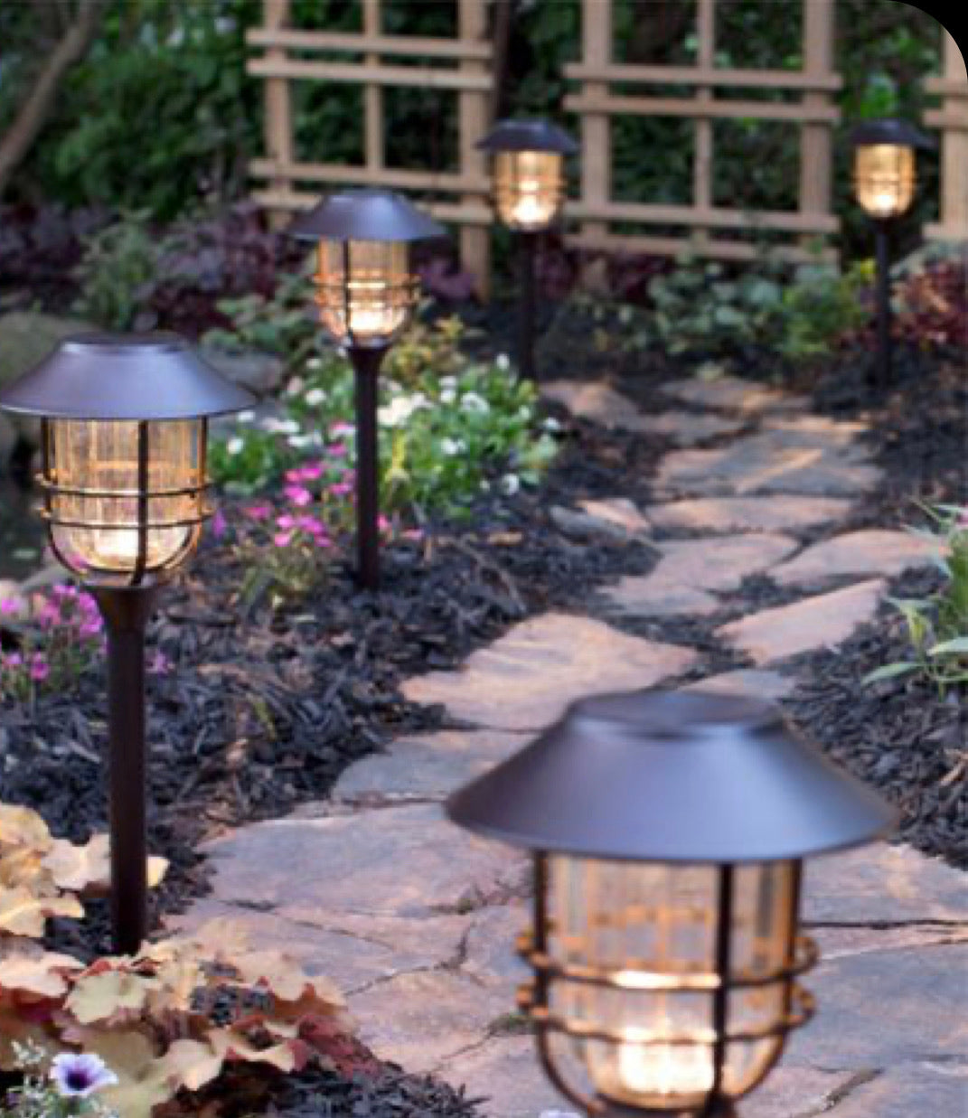 SmartYard Grill Solar LED Pathway Lights - Oil-rubbed Bronze 8 Pack-10 Lumen