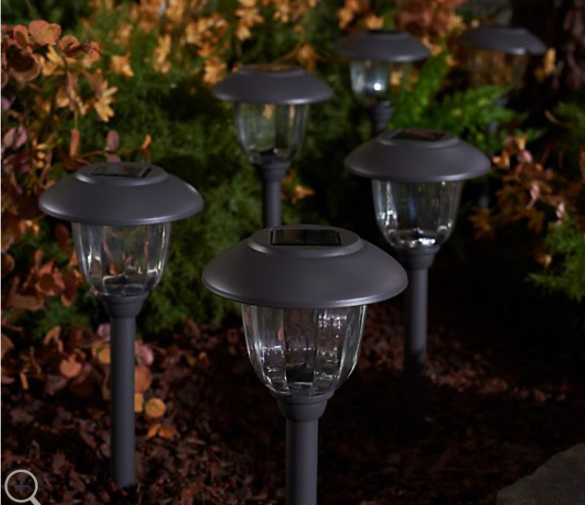 16-Piece Solar Pathway Lights Glass and Aluminum, 16 Lumen - Powered by Energizer