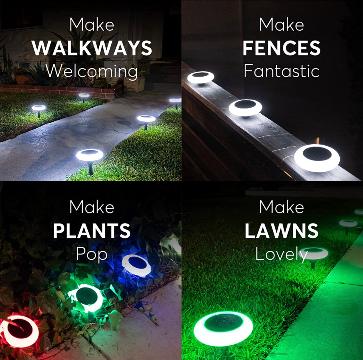 Colorize Solar Lights Color Change Ring Lights In-Ground 6 Pack