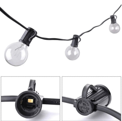 25 Ft Plug-In Outdoor String Light G40 Globe Patio Lights with 26 Edison Glass Bulbs Hanging Light