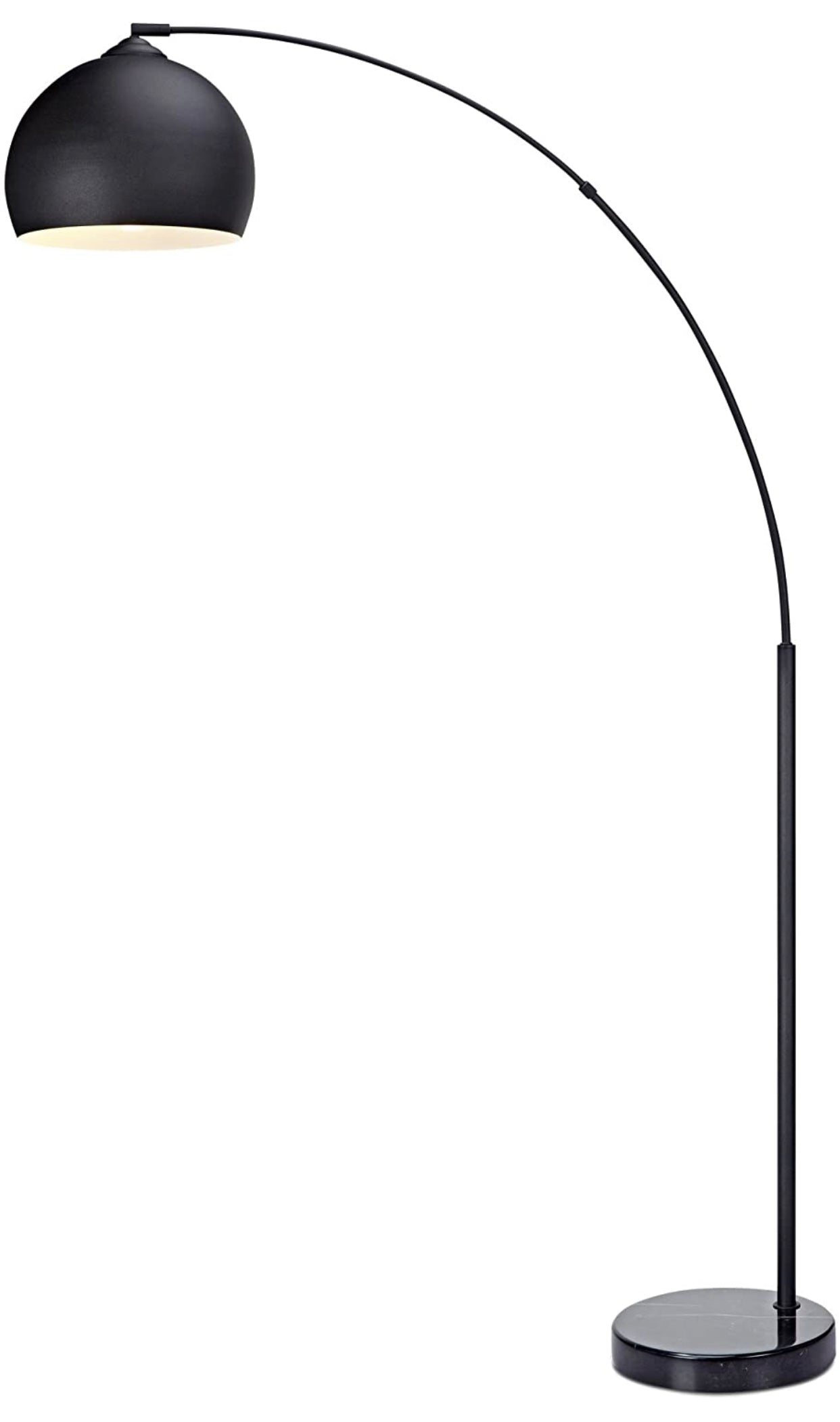 Black arc floor lamp with white shade hotsell