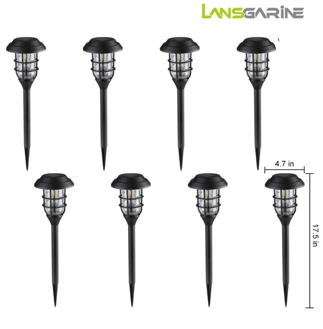 LANSGARINE Solar Pathway Lights Outdoor 8 Pack