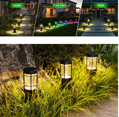 SmartYard Solar Pathway Lights, 6 Pack Solar Outdoor Lights Up to 14 Hrs Warm White & RGB