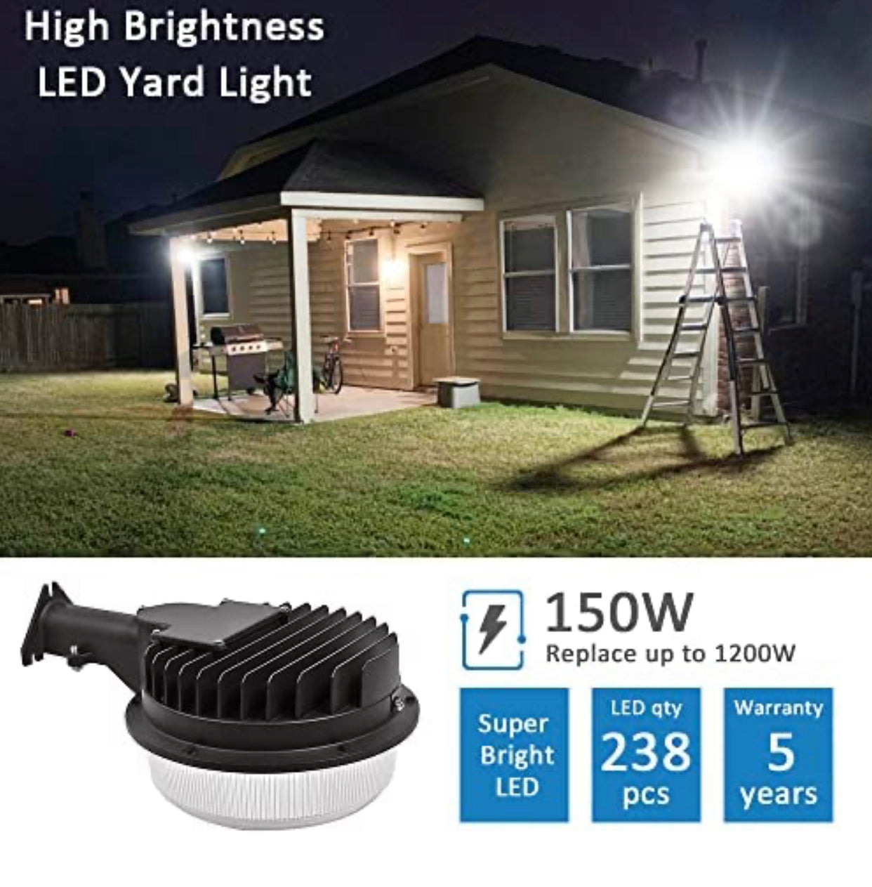 SmartYard LED Barn Light , 5000K Daylight 2000LM Dusk to Dawn LED Outdoor Yard Light with Photocell