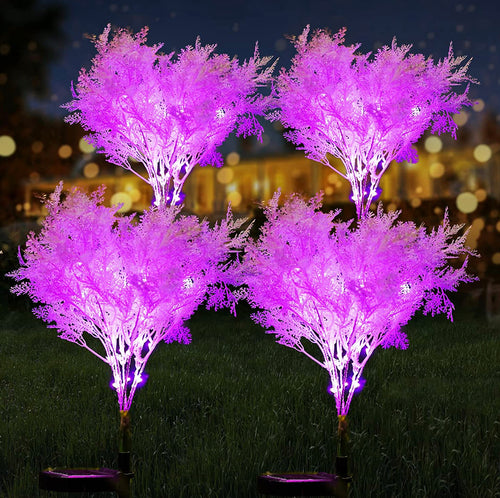 Solar Flowers Pink Rime Flower Design, Solar Powered Flowers Light Dusk to Dawn 2-Pack