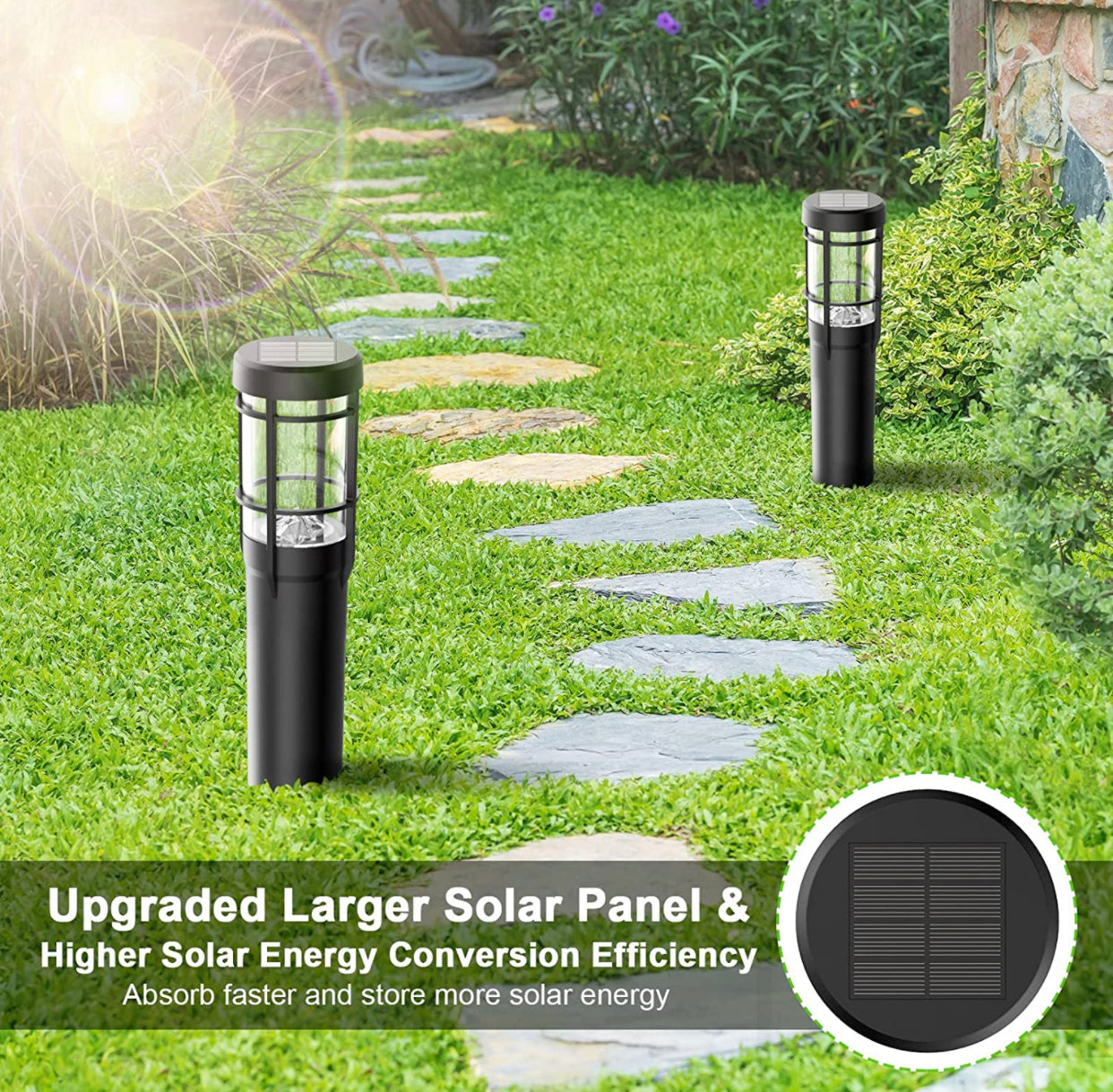 SmartYard Solar Pathway Lights, 6 Pack Solar Outdoor Lights Up to 14 Hrs Warm White & RGB