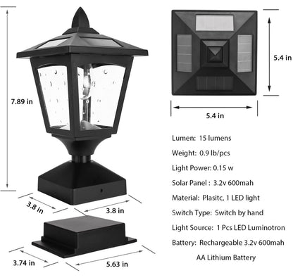 SmartYard Solar Post Cap Lights Outdoor for Wood Fence Posts Pathway, Deck, Pack of 2