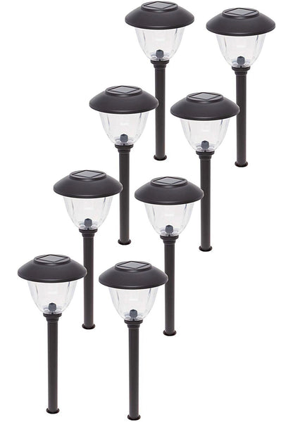 Energizer Solar Outdoor Pathway Lights Stainless Steel And Glass LED Lights- 8 Pack
