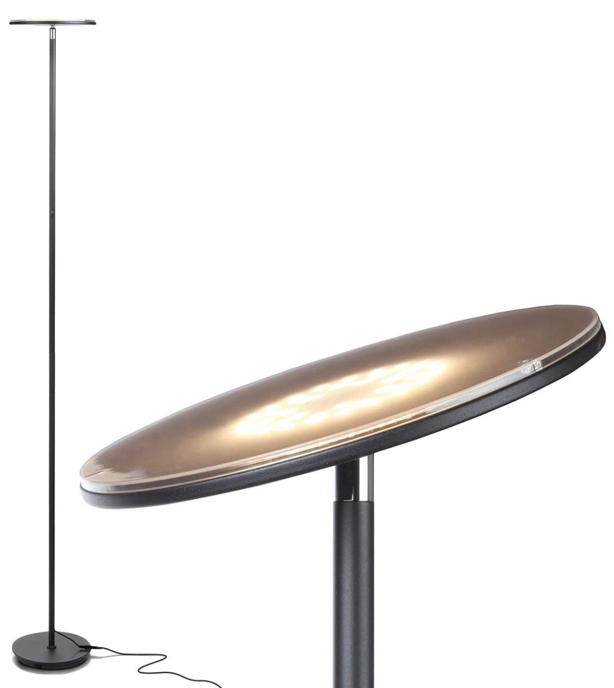 Sky Moon LED Torchiere Super Bright Floor Lamp - High Lumen Light for Living Rooms & Offices - Dimmable