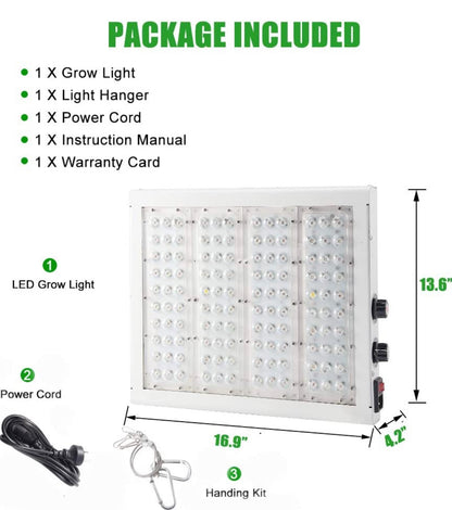 MaxBloom  Dimmable COB LED Grow Light 12-Band Full Spectrum Plant Growing Lamps with Veg/Bloom Dimmer, UV&IR