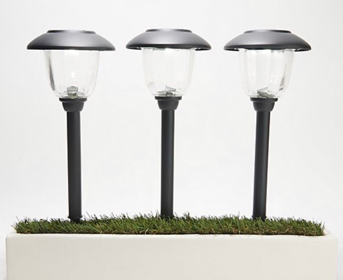 16-Piece Solar Pathway Lights Glass and Aluminum, 16 Lumen - Powered by Energizer