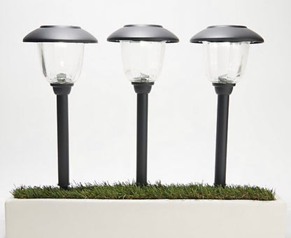 16-Piece Solar Pathway Lights Glass and Aluminum, 16 Lumen - Powered by Energizer